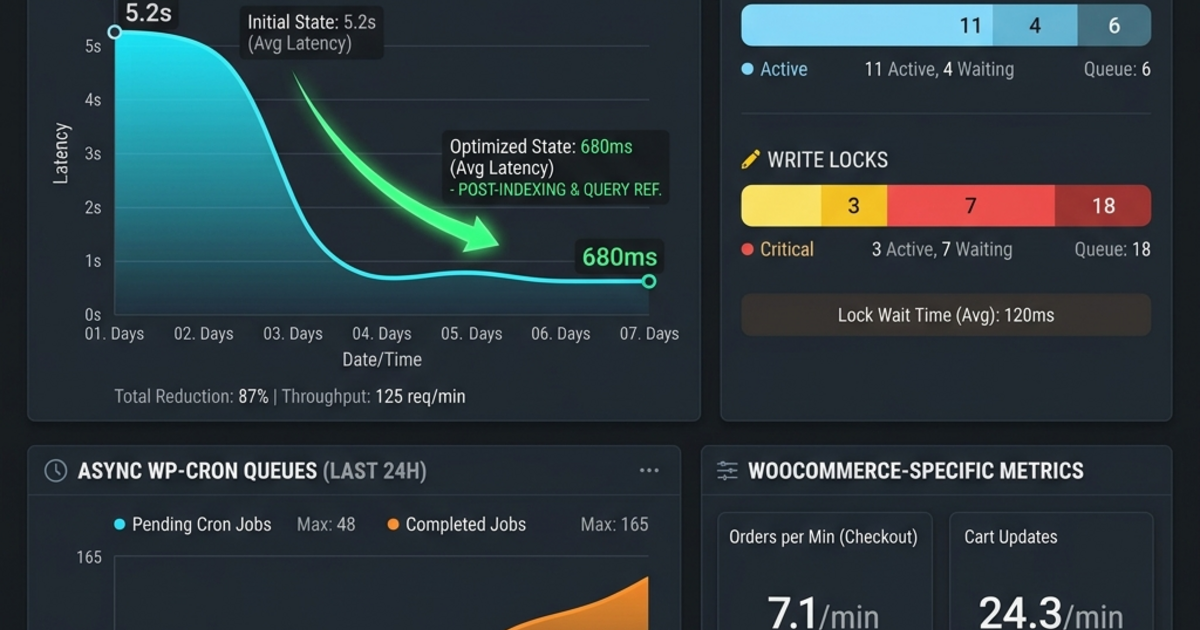 retraso en checkout WooCommerce con API y gráfico de optimización